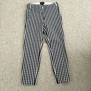 J Crew navy and white check crop pants. Size 00